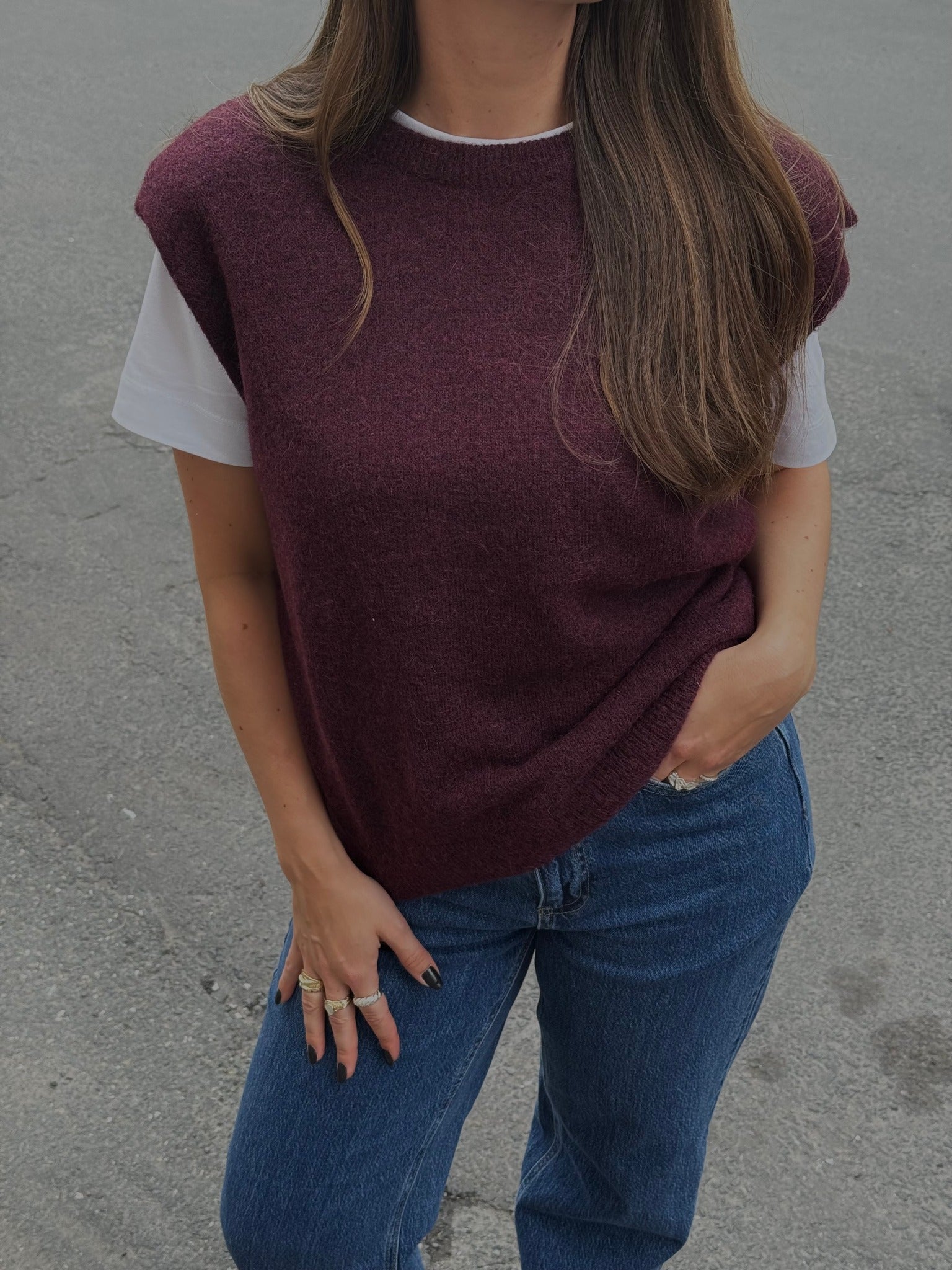 SLFLULU Knit Waistcoat - Fig